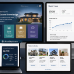 A professional, organized digital real estate resource center displayed across multiple sleek monitors and mobile devices.