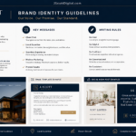 Real Estate Brand Messaging That Sounds Like One Company Professional real estate brand identity guidelines presented in a clean, organized layout.
