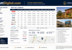A professionally designed commercial real estate offering memorandum document features the prominent header "JScottDigital.com" at the top.