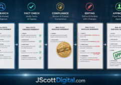 A professional visualization of a real estate document progressing through a sequential workflow.